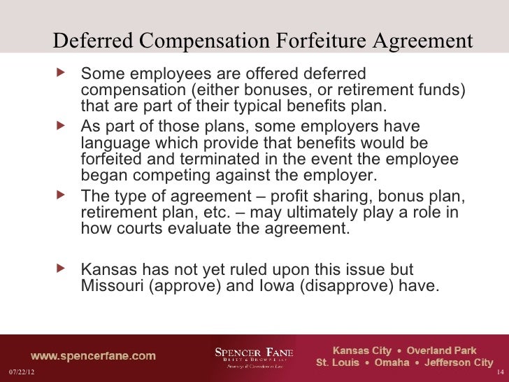 typical non compete clause