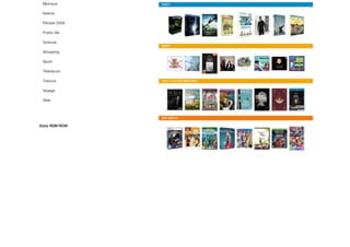 Musique
Nature
Périple 2009
Public life
Science
Shopping
Sport
Télévision
Trésors
Voyage
Web
Stats RDM-ROW
 