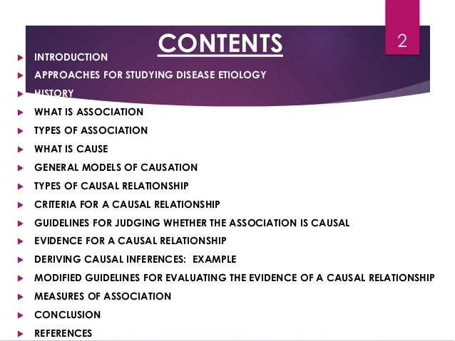 types of causal association