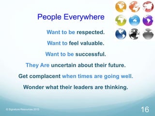 People Everywhere
Want to be respected.
Want to feel valuable.
Want to be successful.
They Are uncertain about their futur...