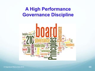 A High Performance
Governance Discipline
© Signature Resources 2015 68
 