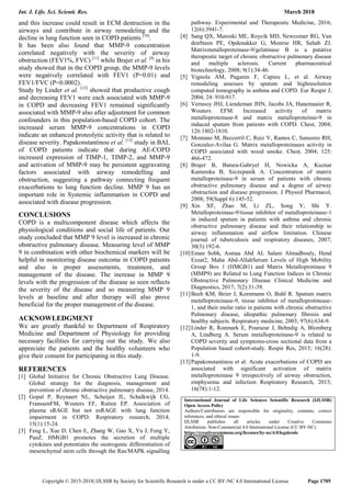 Association of serum MMP 9 level with copd and healthy control in north ...