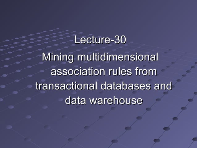 Association rule mining | PPT