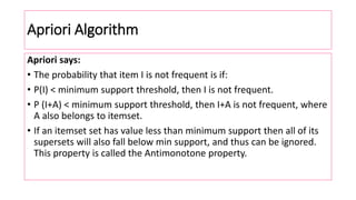 Association rules apriori algorithm | PPTX