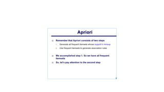 Association rules apriori algorithm | PPTX
