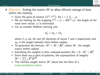 Hebbain Matrix Computer Associative Memory in Neural Networks: Concepts and Models | PDF