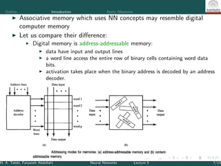 Associative Memory in Neural Networks: Concepts and Models | PDF