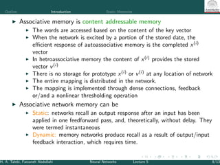 Associative Memory in Neural Networks: Concepts and Models | PDF