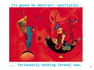 Kandinsky its gonna be abstract.  (partially) ... fortunately nothing (brand) new. 