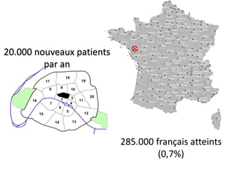 20.000 nouveaux patients
         par an




                           285.000 français atteints
                                    (0,7%)
 