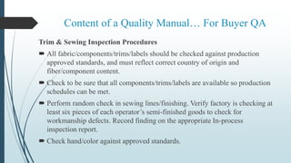 Buyer manual & measuring of 3 garments | PPTX