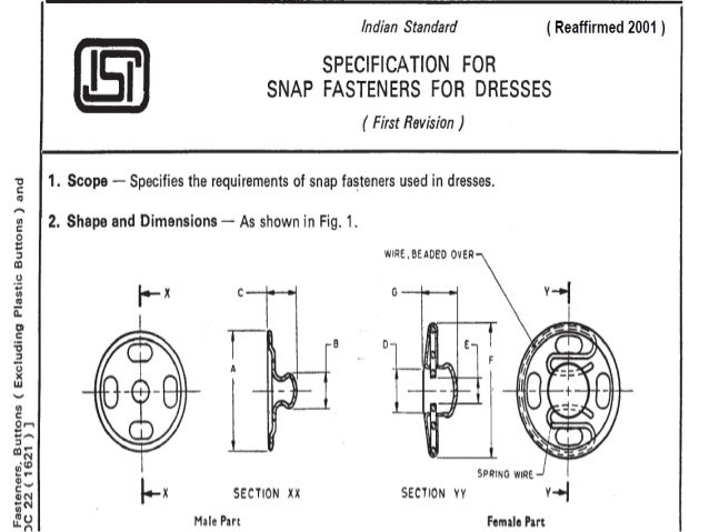 assqc on snap fasteners and buttons button size