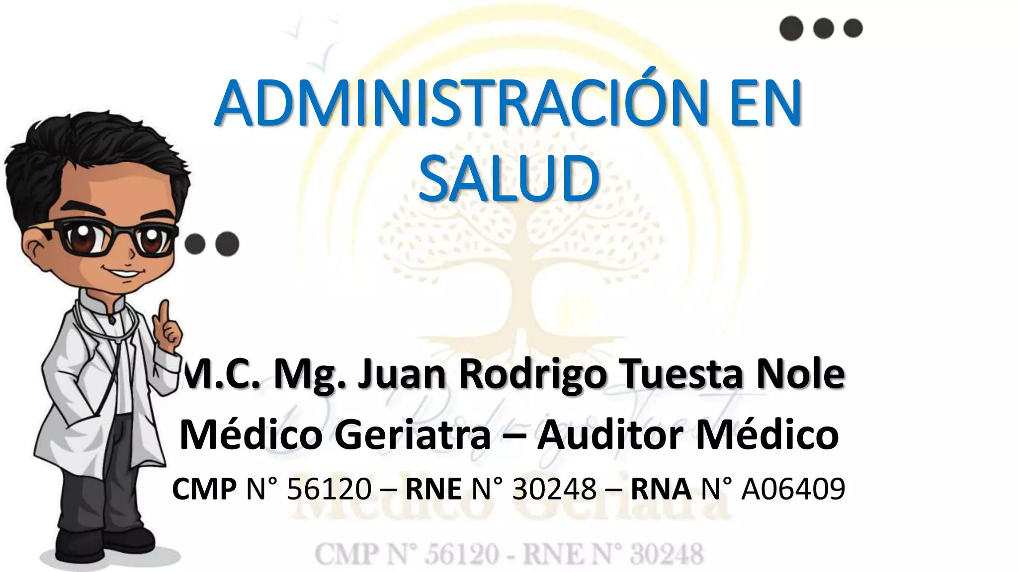 ADMINISTRACION EN LOS SERVICIOS DE SALUD Administracion en salud PPT