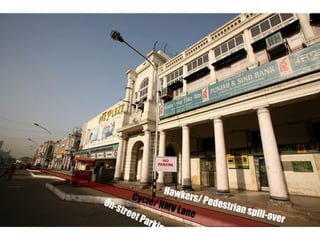 Cycle/ NMV Lane
On-street Parking
Hawkers/ Pedestrian spill-over
 