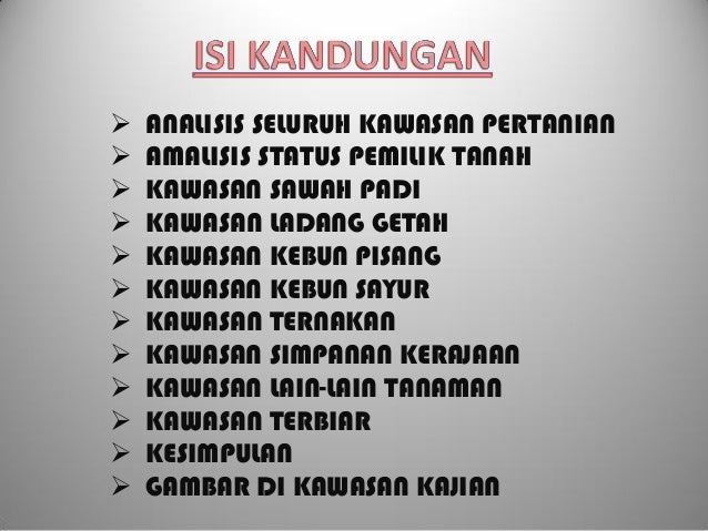 Kajian Guna Tanah Kampung Bukit Hantu Langkawi Pertanian