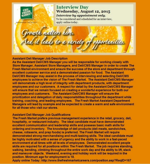 Asst Deli Manager Melbourne FL Grocery Store Jobs