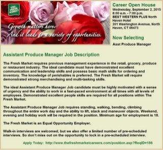 Asst Produce Manager Grocery Store Jobs Guilford CT