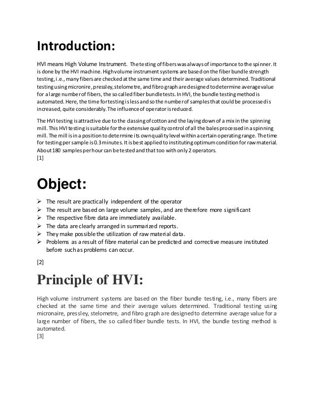 Hvi High Volume Instrument hvi high volume instrument