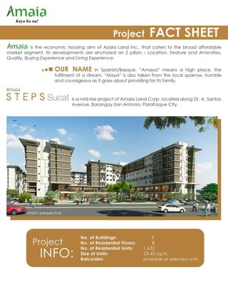 Amaia Steps Sucat lts Factsheet