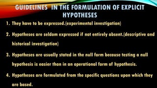 RESEARCH: variables, assumptions, and hypothese | PPTX
