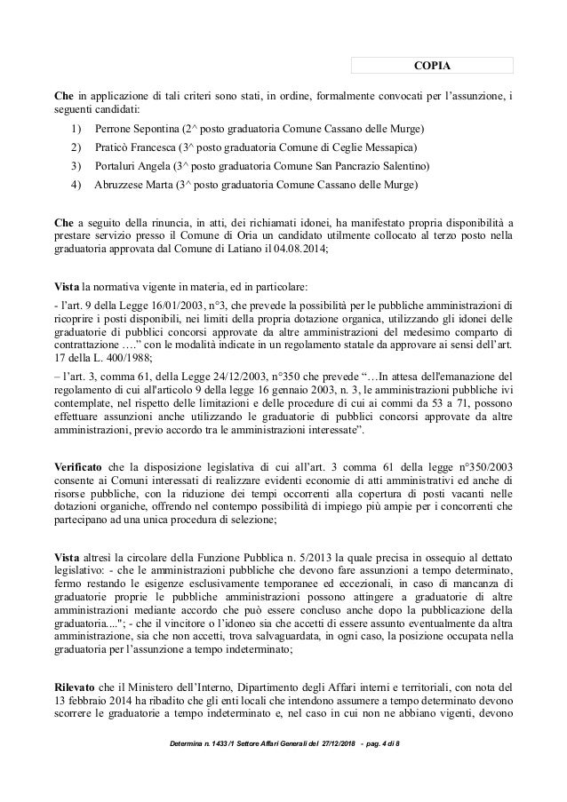 Oria Assunzione Ass Soc Sportillo