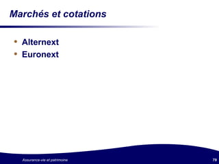 Marchés et cotations Alternext Euronext 