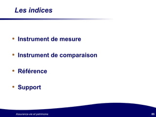 Les indices Instrument de mesure Instrument de comparaison Référence Support 