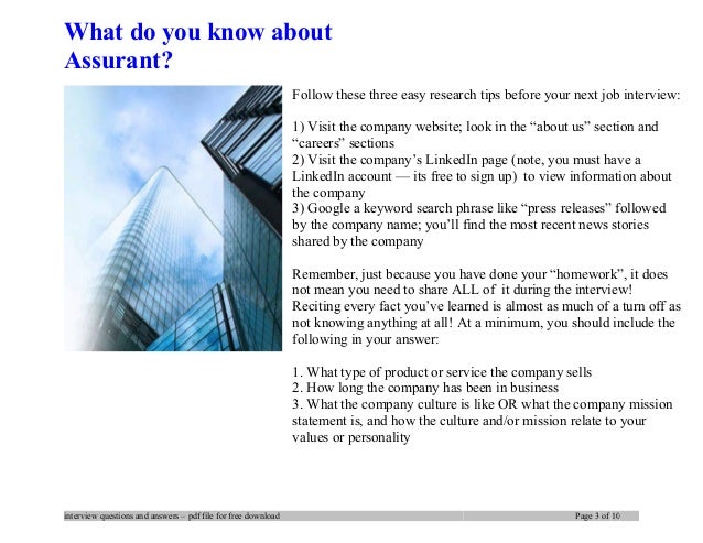 Assurant Interview Questions And Answers