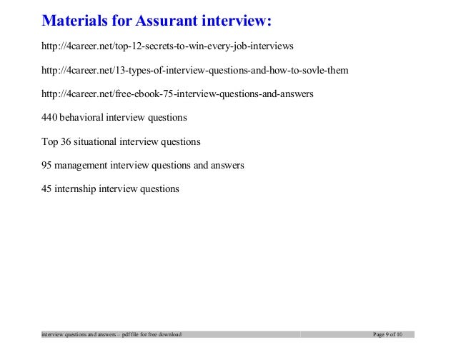 Assurant Interview Questions And Answers