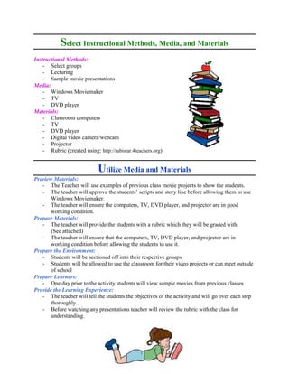 Students will use a video camera to film their story.