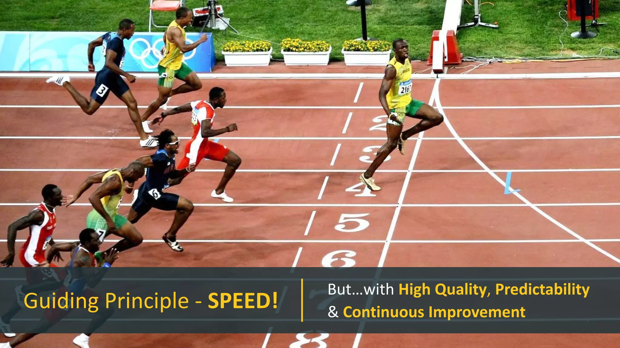 3 
© 2014 CA. ALL RIGHTS RESERVED. 
But…with High Quality, Predictability & ContinuousImprovement 
Guiding Principle -SPEED!  