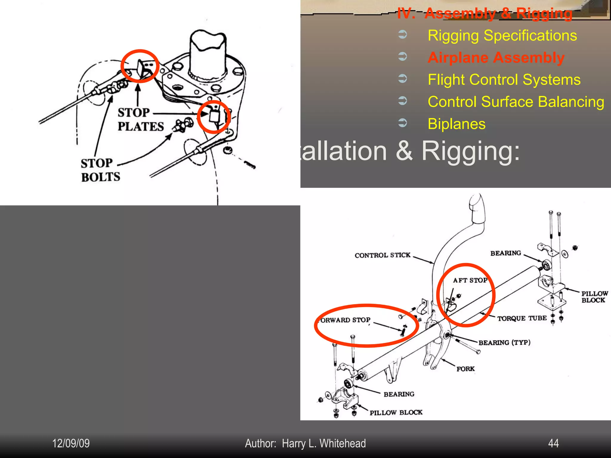 Airplane Assembly Flight Controls Installation & Rigging: IV.  Assembly & Rigging Rigging Specifications Airplane Assembly Flight Control Systems Control Surface Balancing Biplanes Ailerons Rigging: 