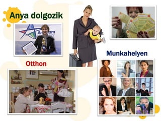 Anya dolgozik



                Munkahelyen
   Otthon




                         3
 