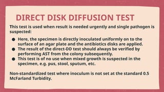 Diffusion Ast Antimicrobial Susceptibility testing- Microbiology | PPTX