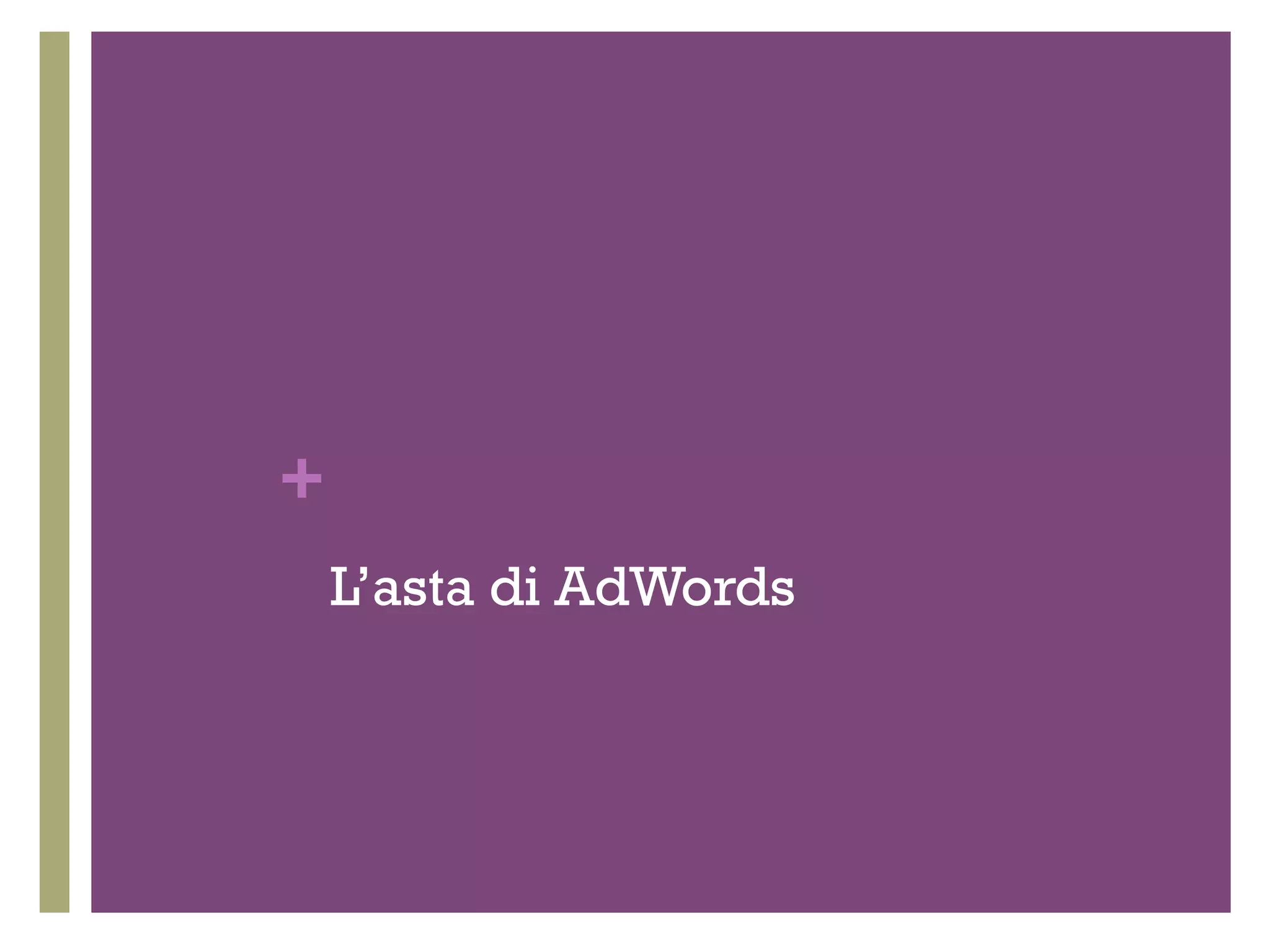 + 
L’asta di AdWords 
 
