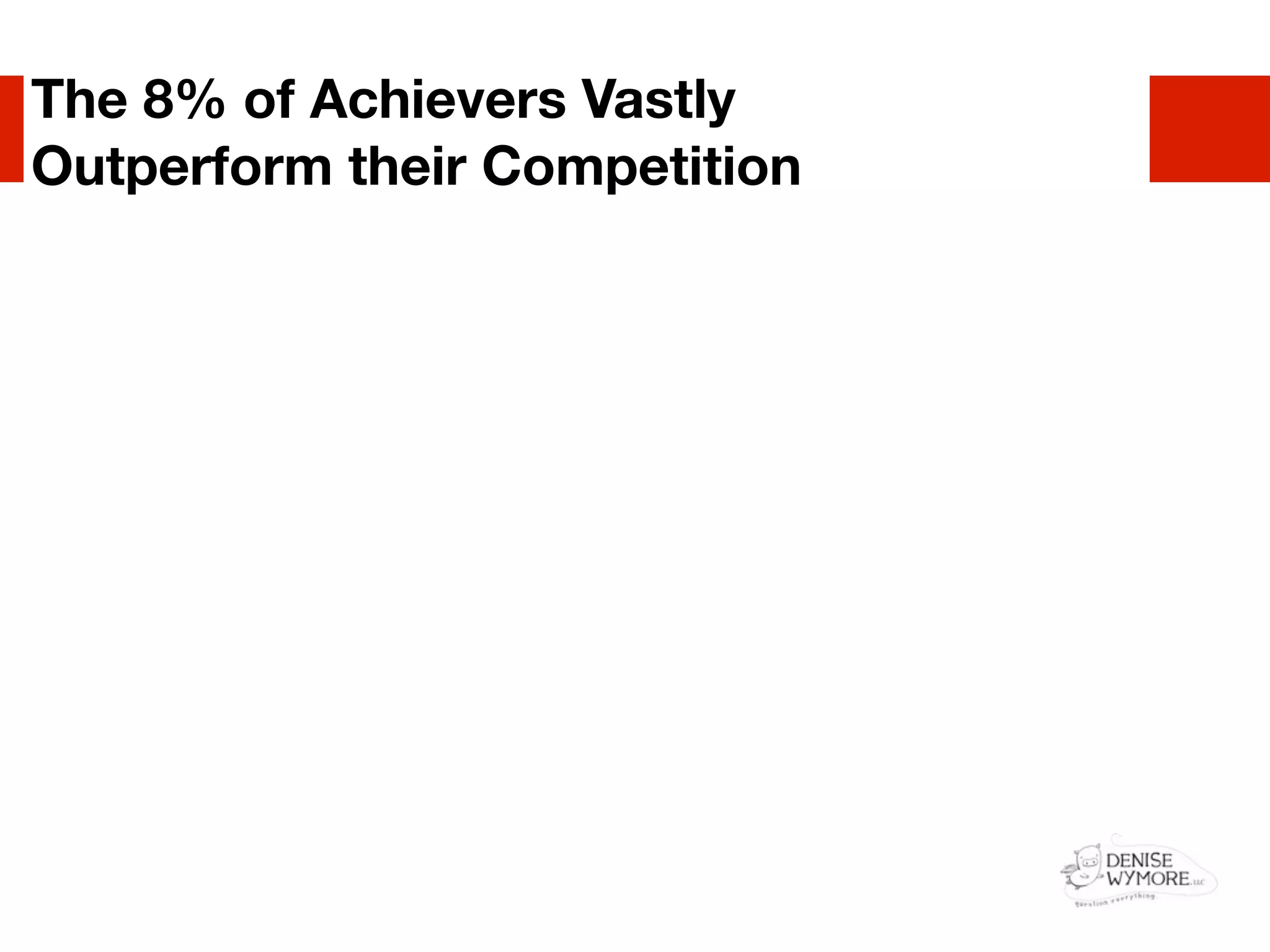 The 8% of Achievers Vastly
Outperform their Competition
 