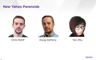 New Yahoo Paranoids
23
Chris Rohlf Doug DePerry Yan Zhu
 