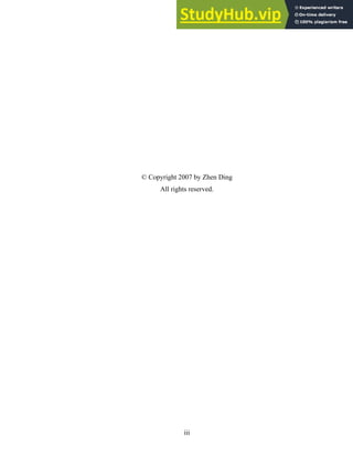 © Copyright 2007 by Zhen Ding
All rights reserved.
iii
 