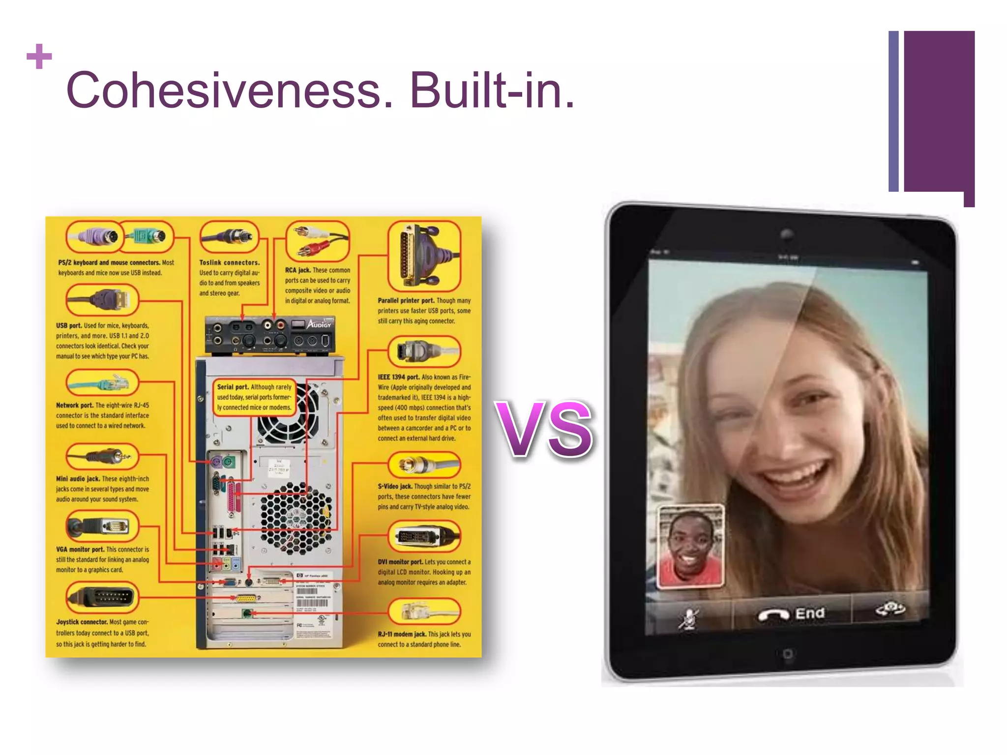 +
Cohesiveness. Built-in.
 