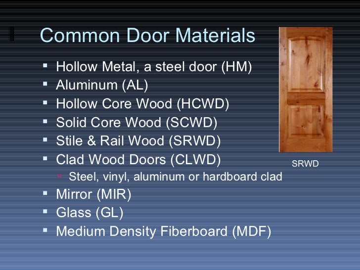 The Door & Frame Schedule