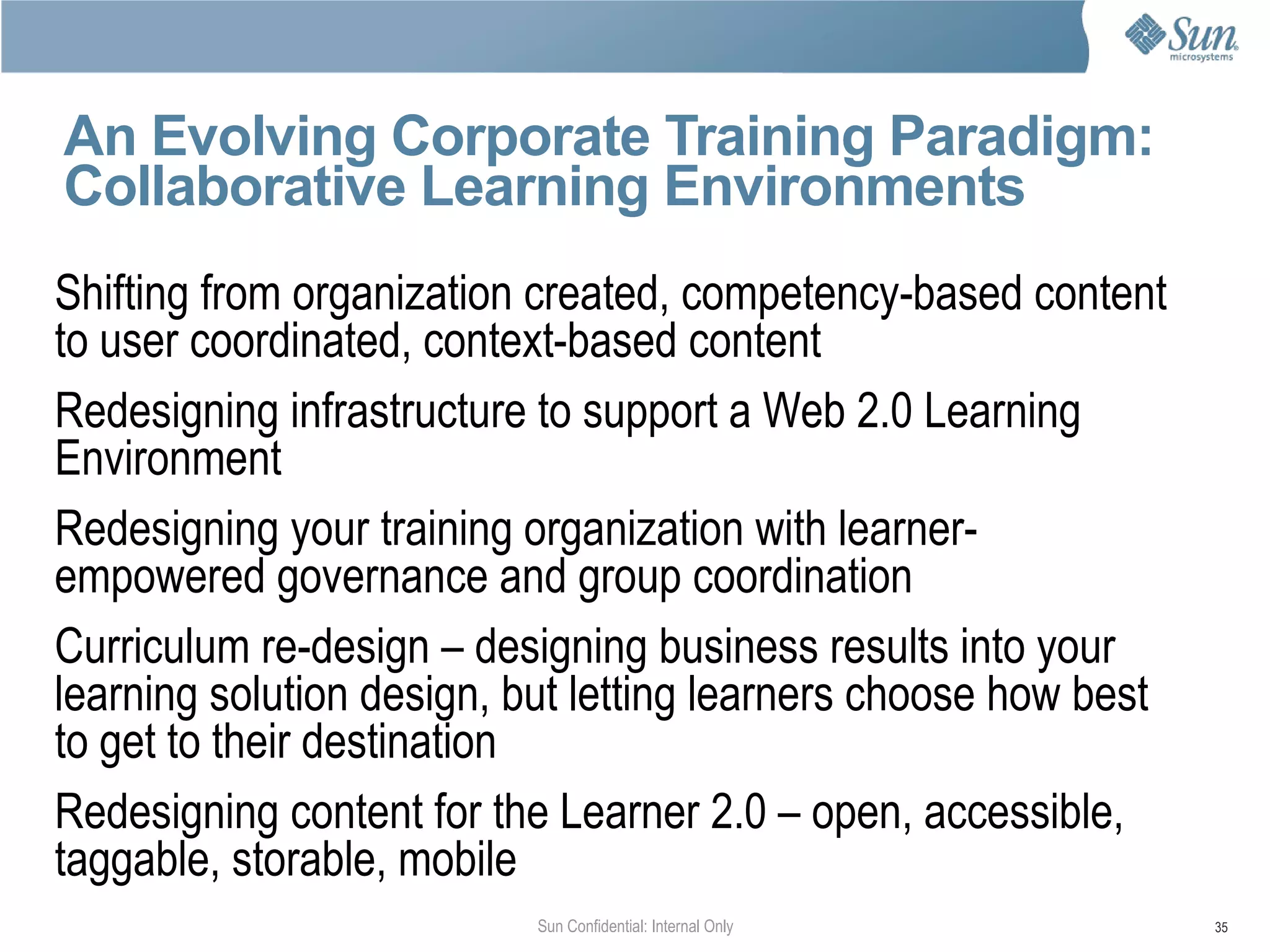 Integrated Content Creation & Instant Publication Have to make it easy to create content!   >  User generated content >  Seamless publication Flexible Content Creation Options: > Upload mulitmedia files > Video & audio authoring > Screencast capture 