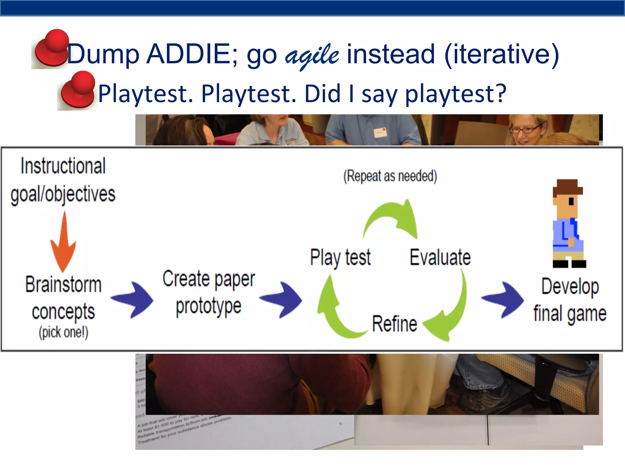 Let’s Play Games (and Evaluate)!

Use	
  Handout	
  Page	
  5	
  to	
  
do	
  your	
  evalua4on	
  of	
  
these	
  games	
  as	
  we	
  play.	
  

 