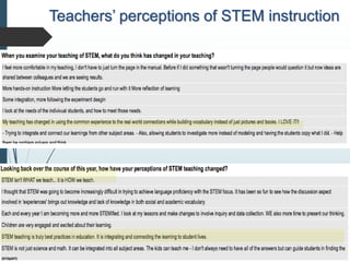 Teachers’ perceptions of STEM instruction
 