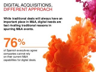 DIGITAL ACQUISITIONS,
DIFFERENT APPROACH
While traditional deals will always have an
important place in M&A, digital needs...
