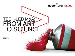 FROM ART
TO SCIENCE
TECH-LED M&A:
ITALY
 