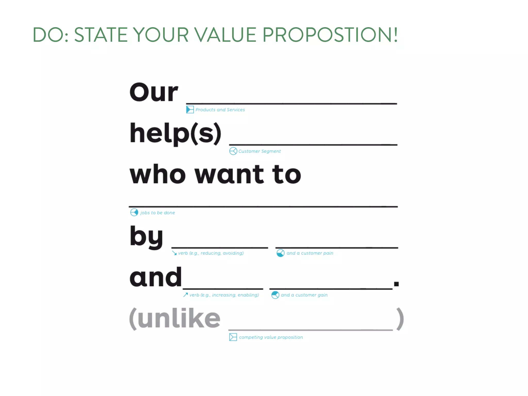 DO: STATE YOUR VALUE PROPOSTION!
 