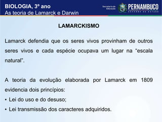 As teorias de Lamarck e Darwin. Evolução | PPTX