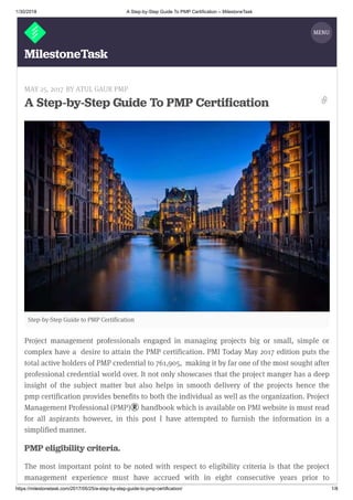 A Step-by-Step Guide To PMP Certification
