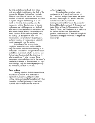 A step by step guide to writing a scientific manuscript | PDF
