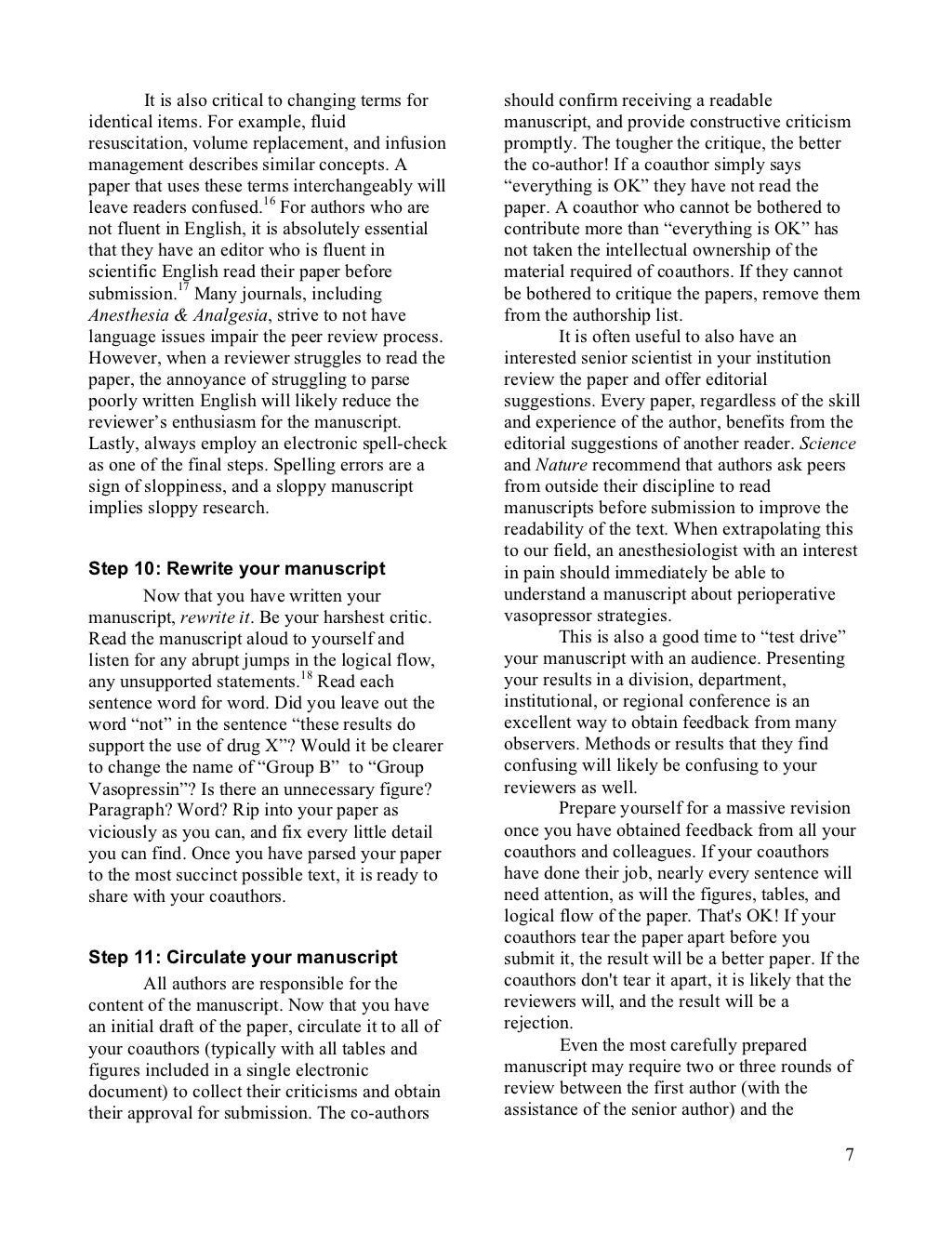 A step by step guide to writing a scientific manuscript